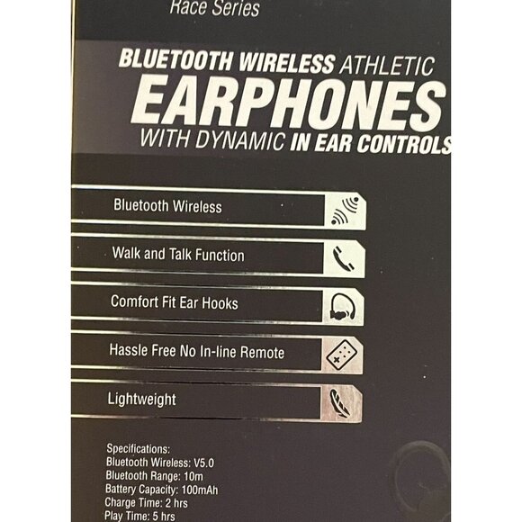 Volkano Race Series Wireless Bluetooth Stereo Earphones, Black (VK-1008-BK) - Picture 8 of 9